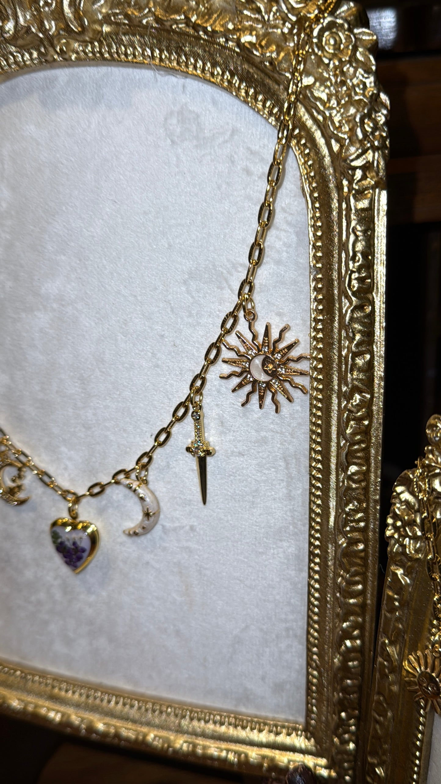 Pearlescent locket charm necklace #3