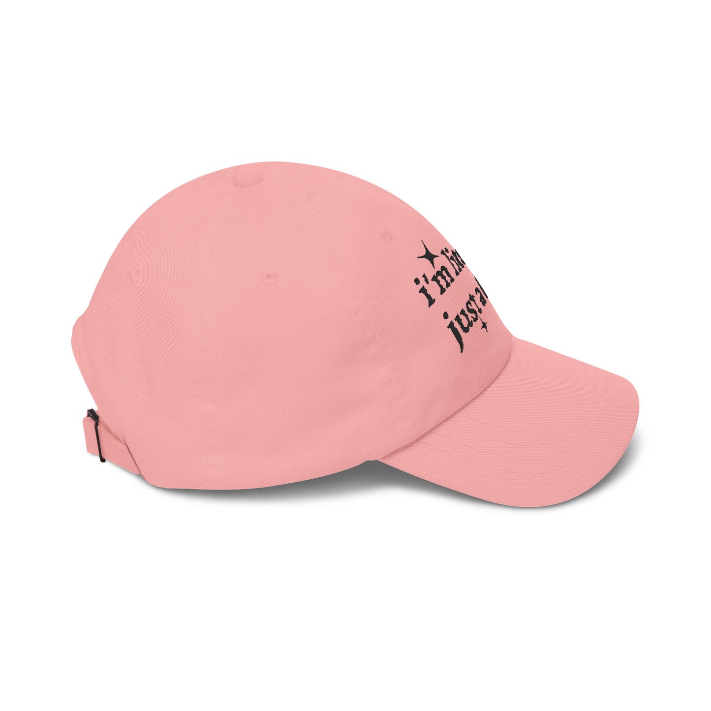 i'm literally just a fairy Dad Cap | embroidered text, whimsical stars