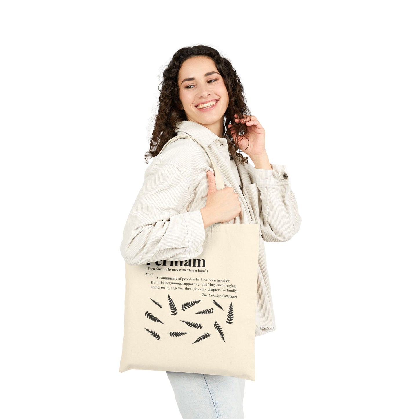 Fernfam Fern Leaves Typography Tote Bag | Canvas Tote