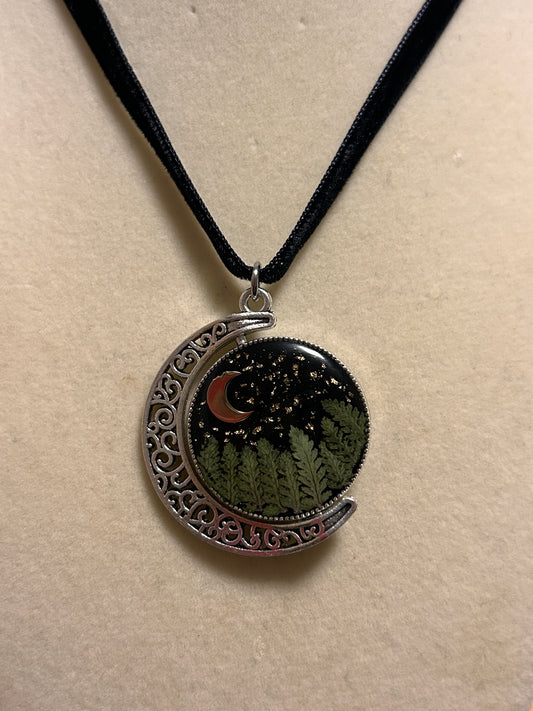 Night & sun reversiable choker (silver)