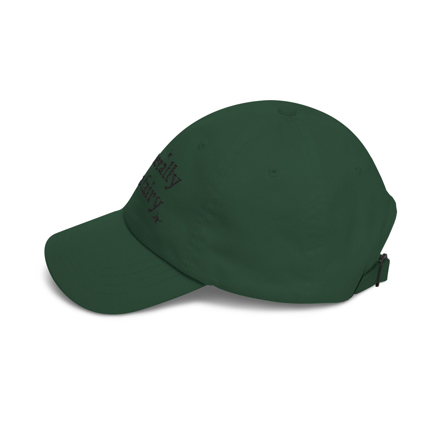 i'm literally just a fairy Dad Cap | embroidered text, whimsical stars