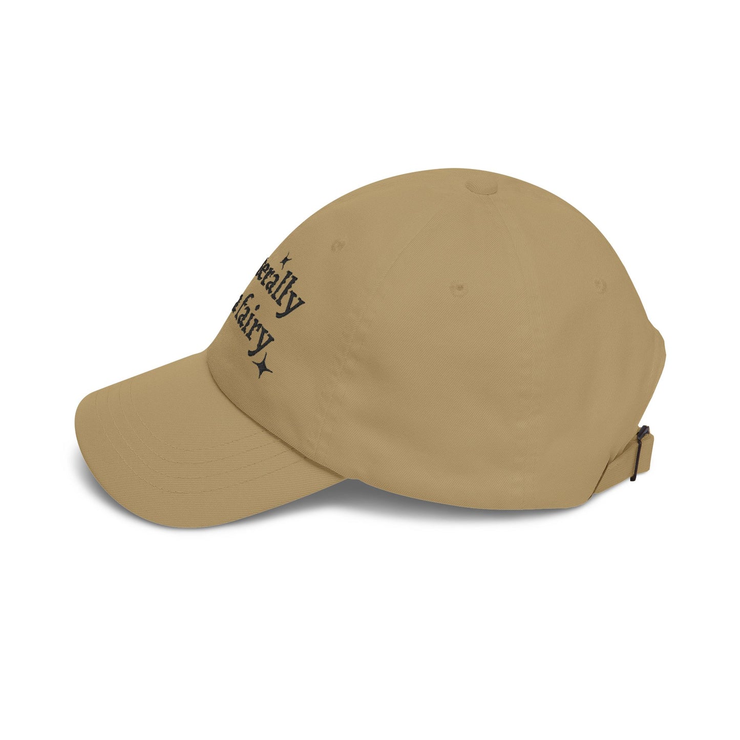 i'm literally just a fairy Dad Cap | embroidered text, whimsical stars