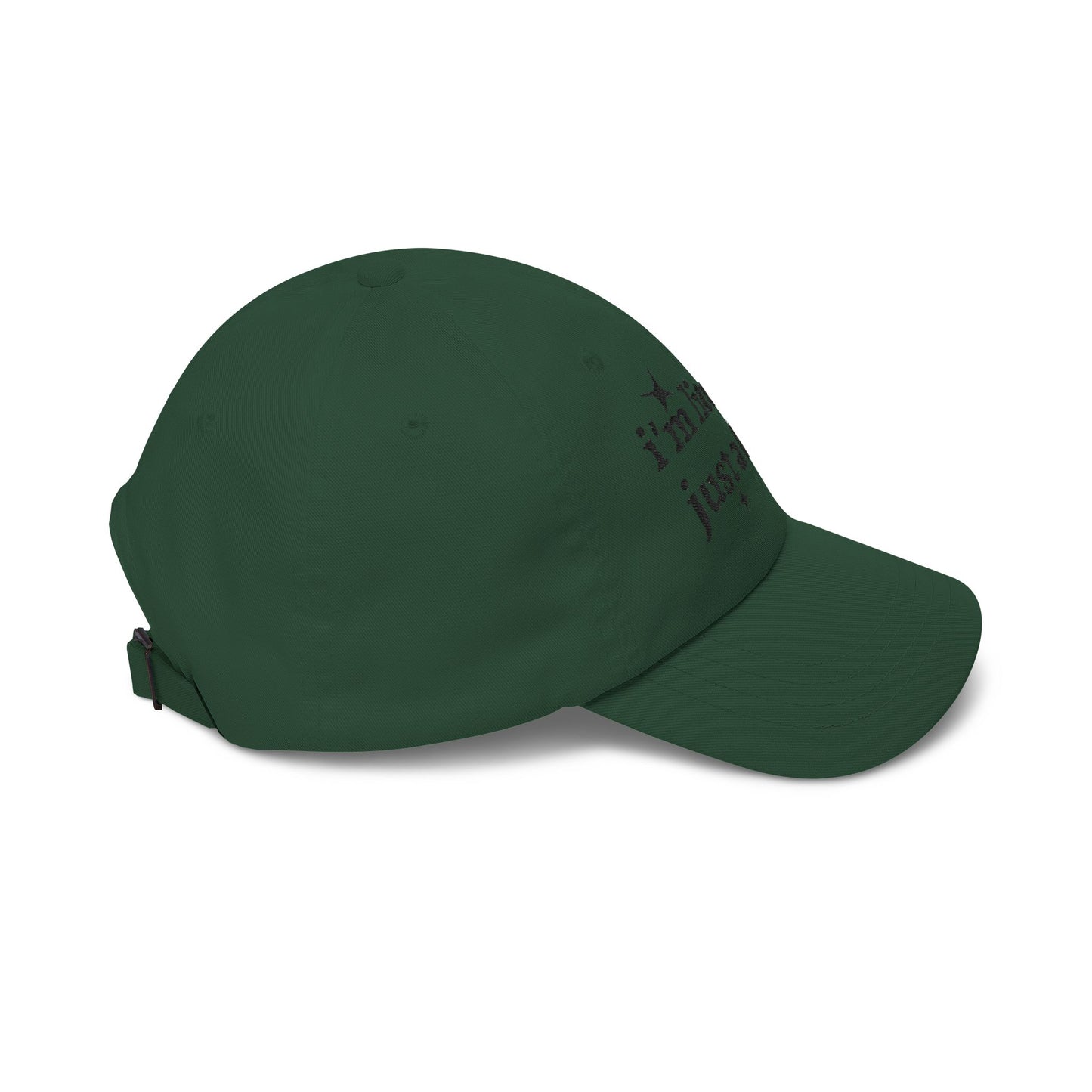 i'm literally just a fairy Dad Cap | embroidered text, whimsical stars