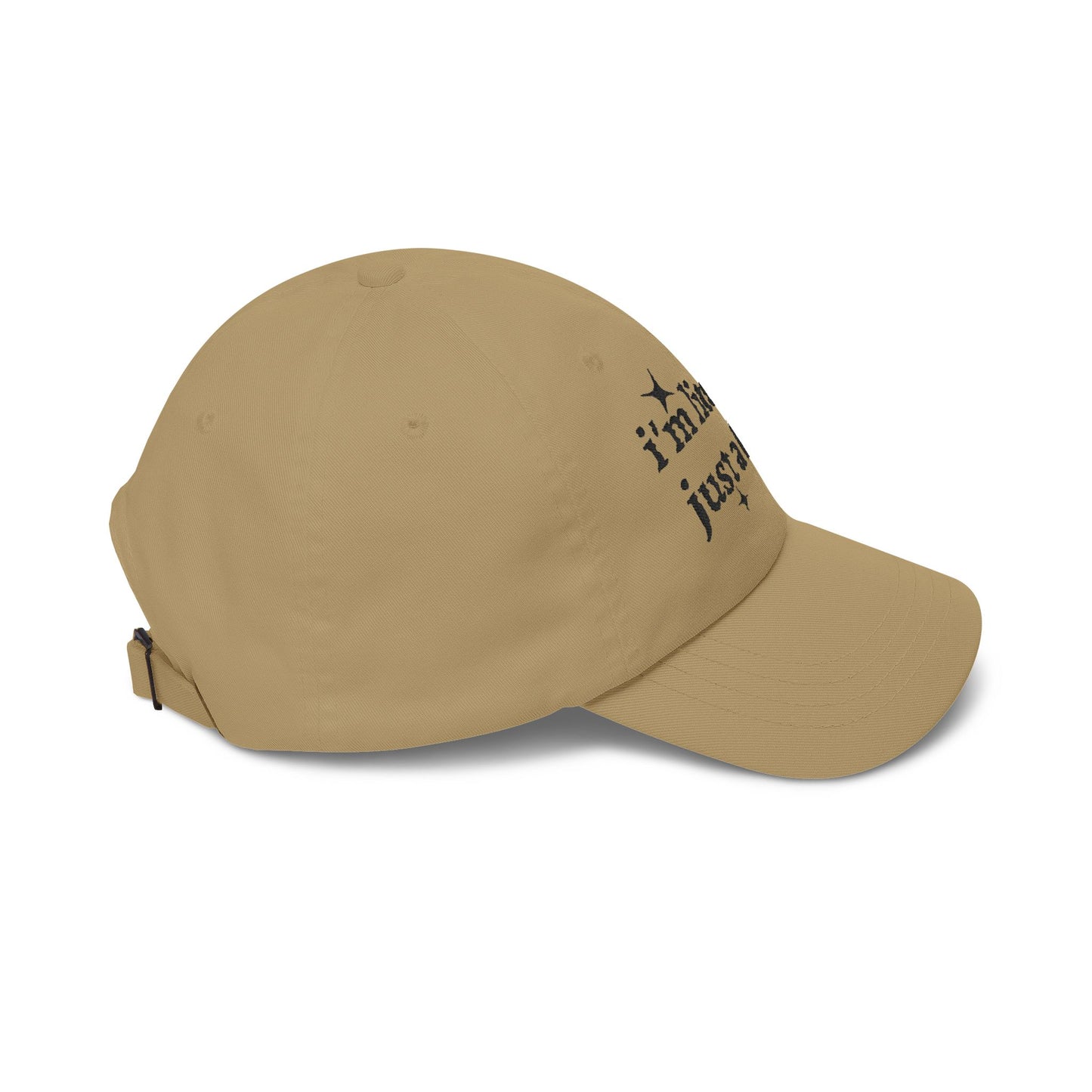 i'm literally just a fairy Dad Cap | embroidered text, whimsical stars