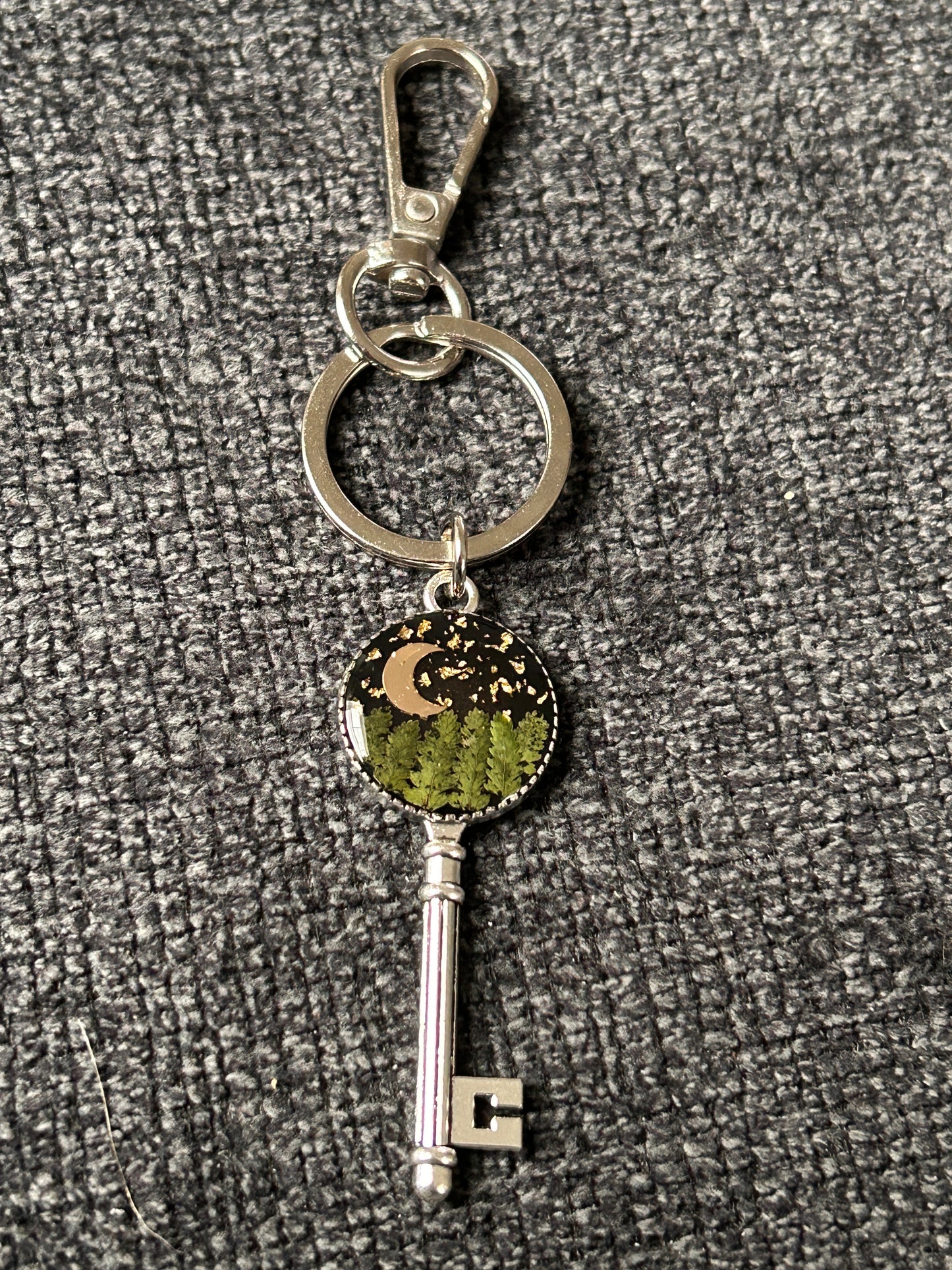 Forest night skeleton keychain