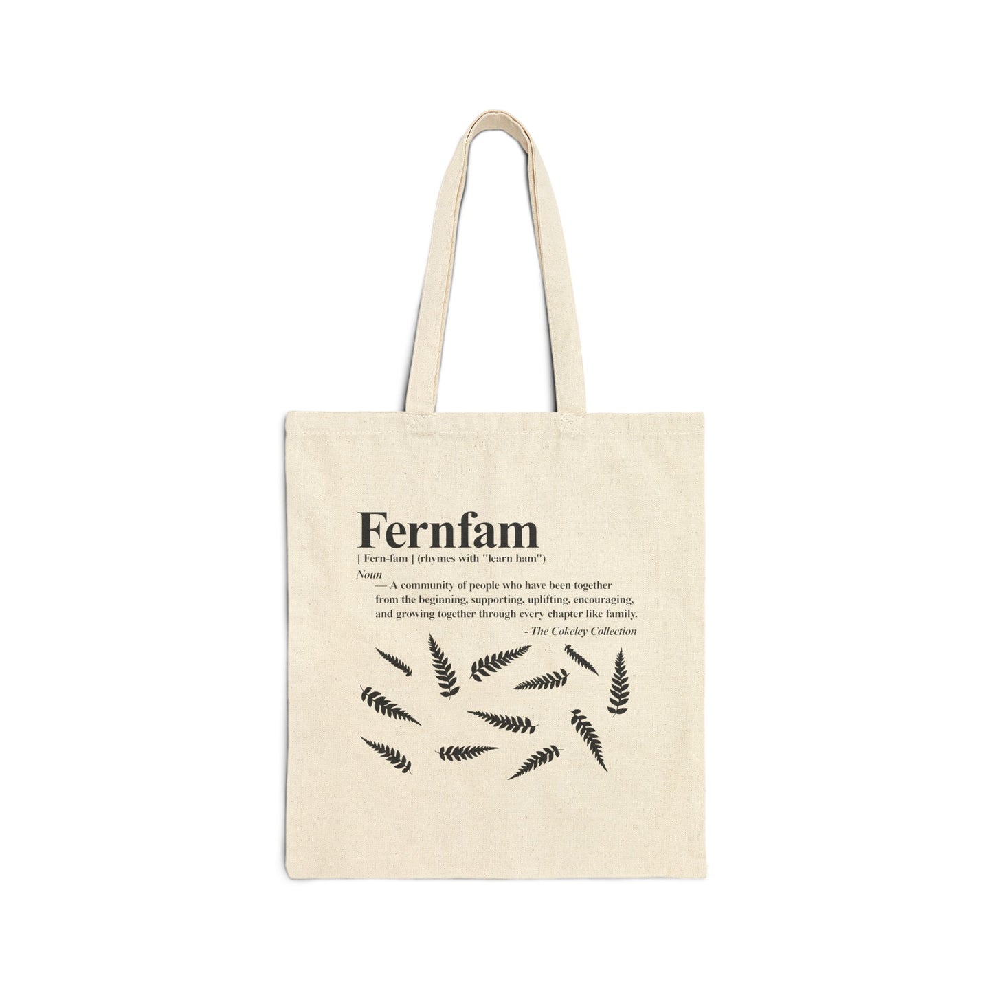 Fernfam Fern Leaves Typography Tote Bag | Canvas Tote