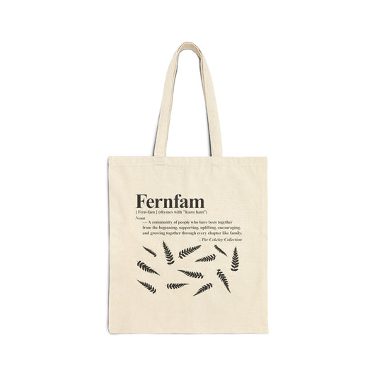 Fernfam Fern Leaves Typography Tote Bag | Canvas Tote