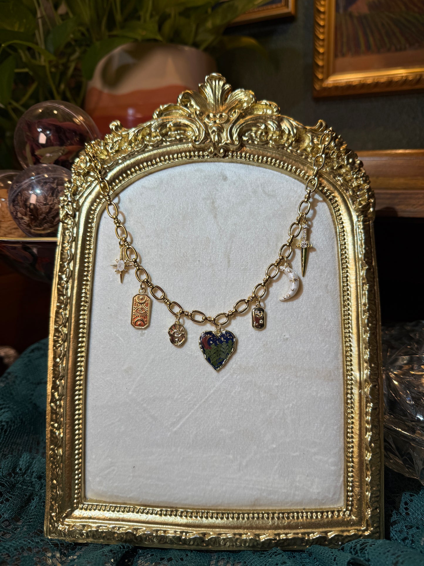 Love you to the moon and back charm necklace