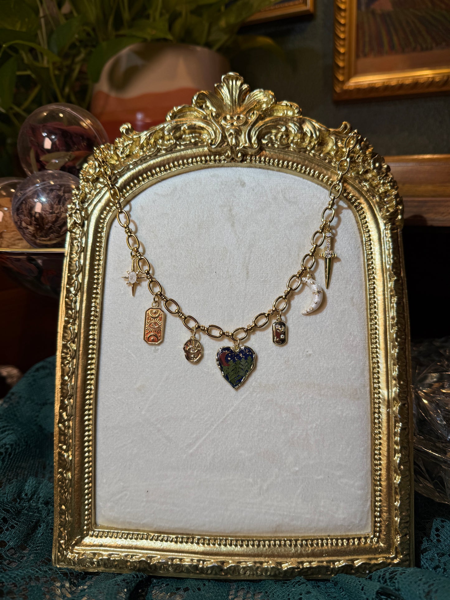 Love you to the moon and back charm necklace