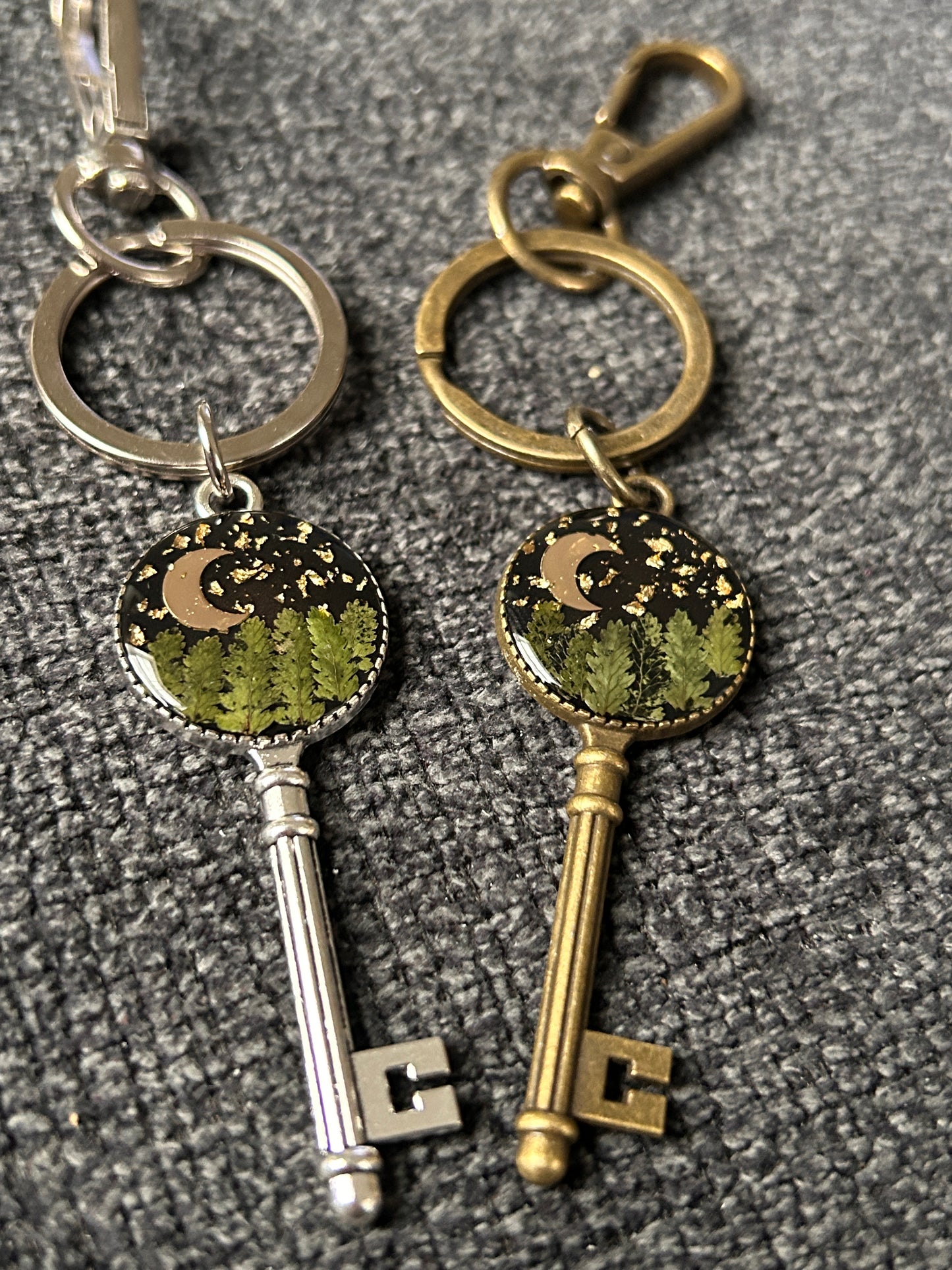 Forest night skeleton keychain
