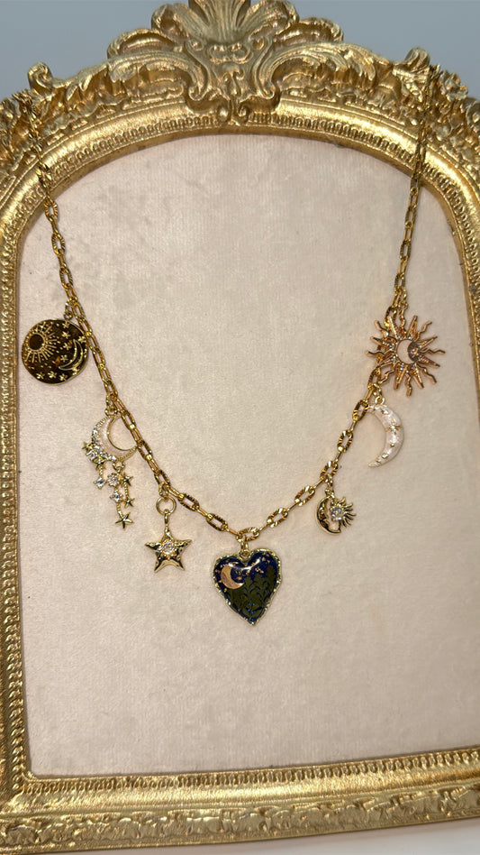 Love you to the moon and back charm necklace