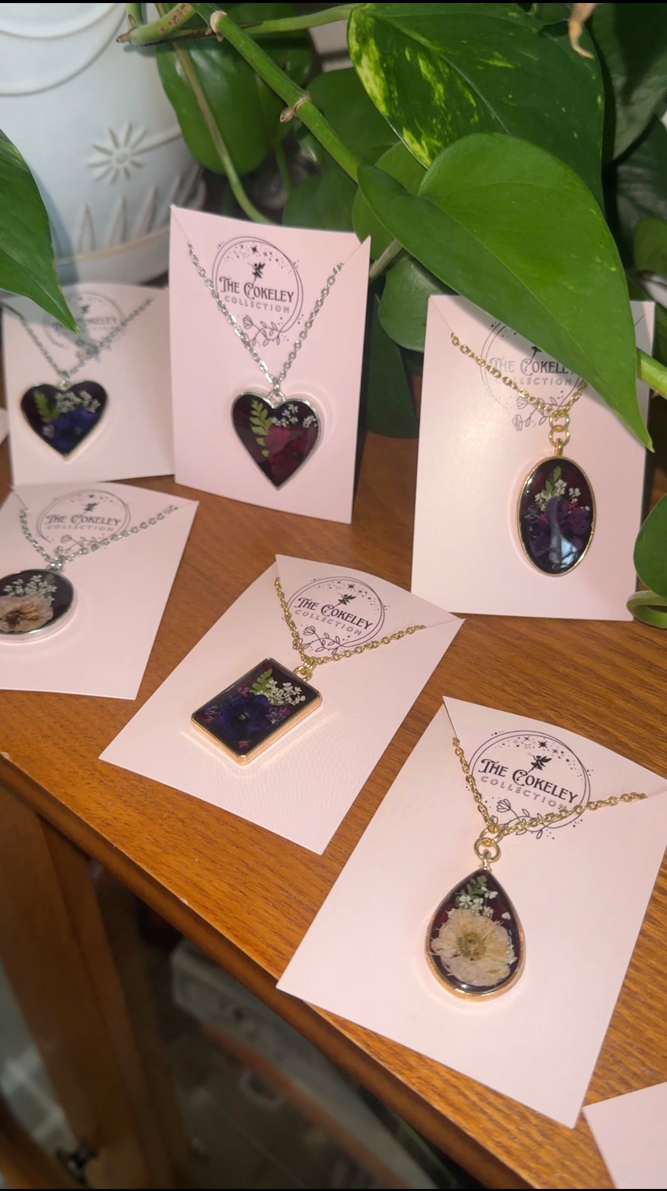 January birthday necklace reveal (garnet/cherry cola)