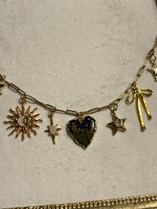 Love you to the moon and back charm necklace