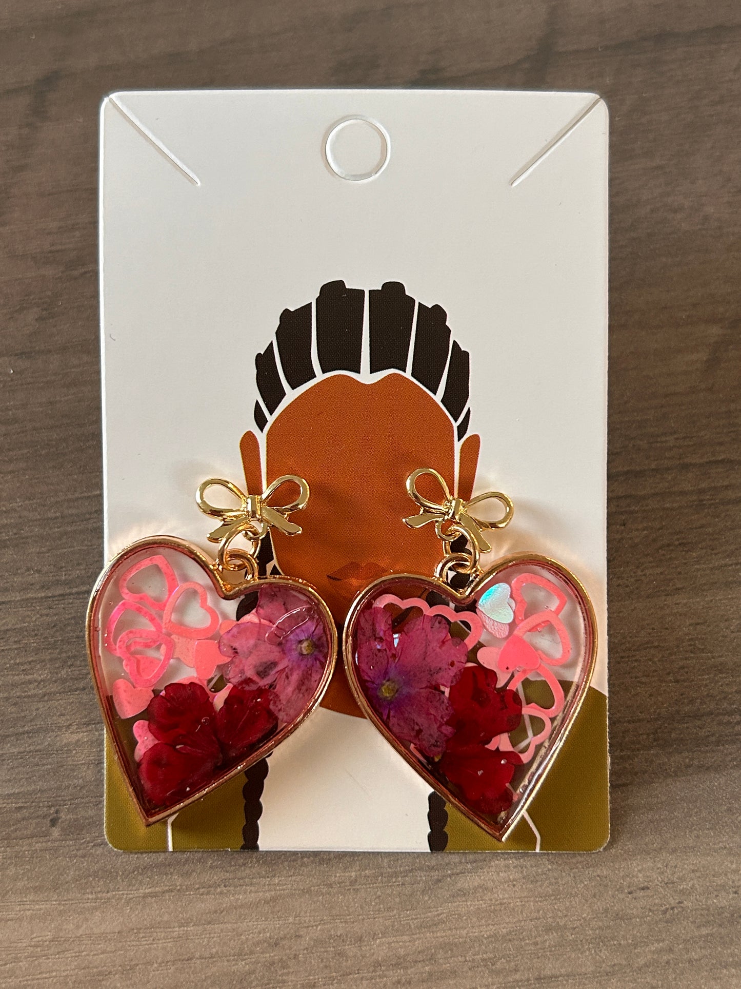 Heart valentines earrings