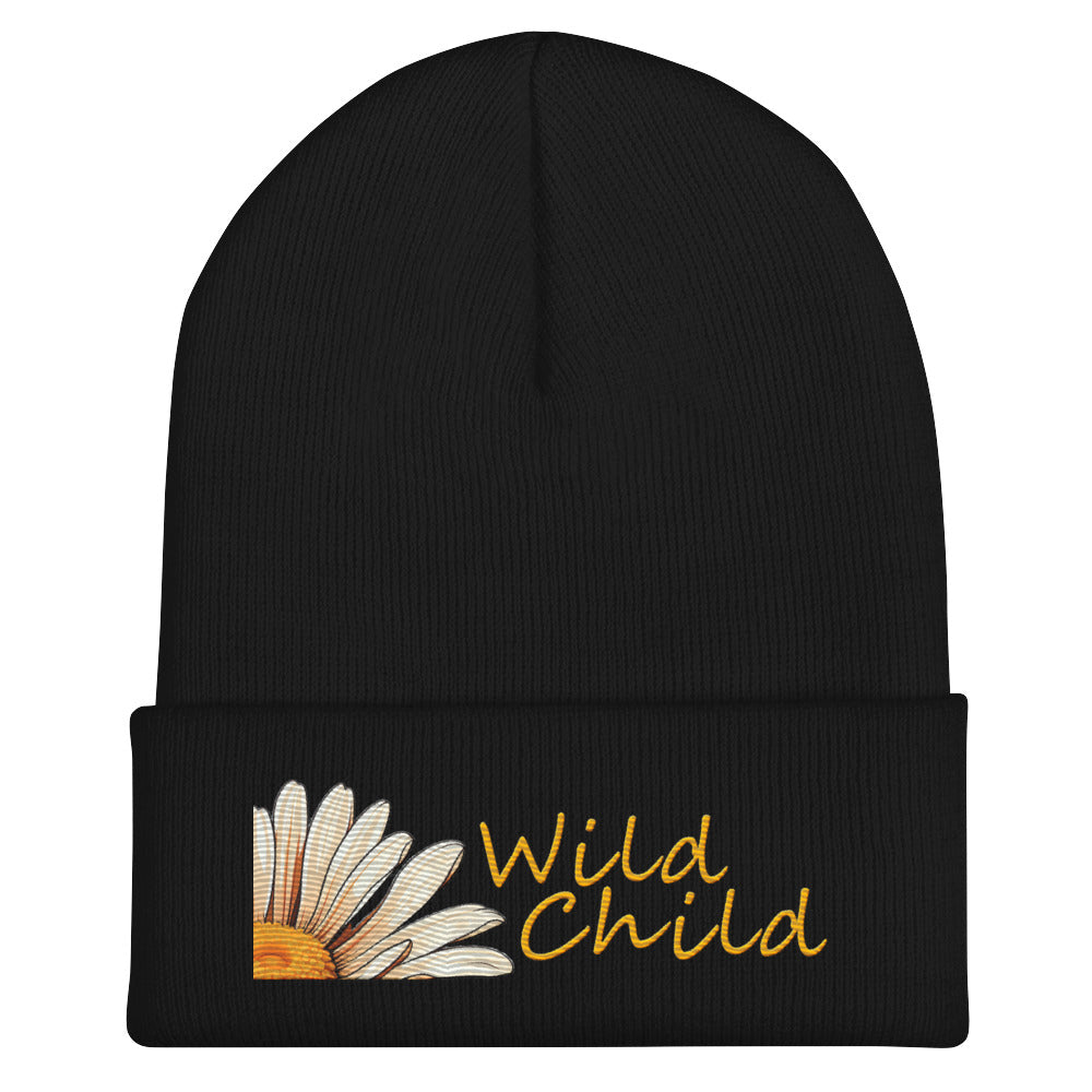 Wild Child Embroidered Cuffed Beanie