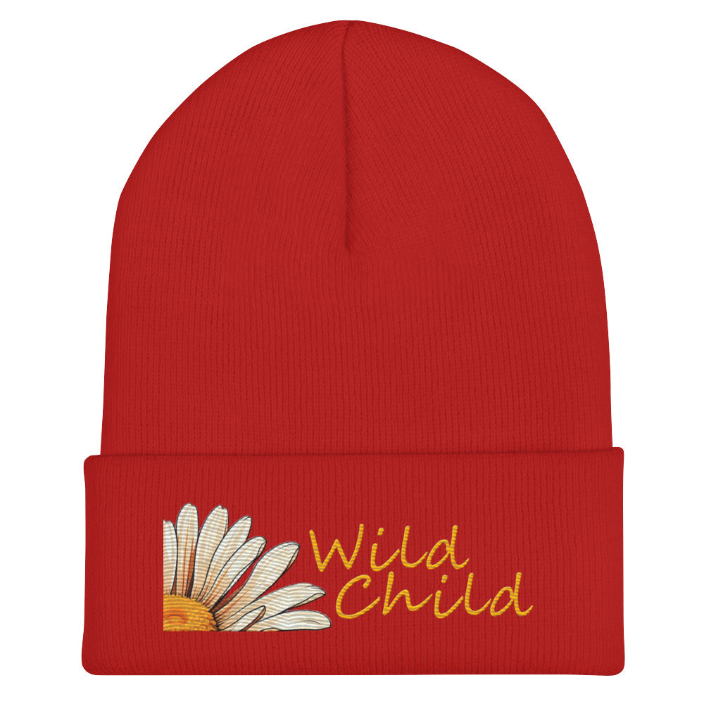 Wild Child Embroidered Cuffed Beanie
