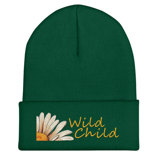 Wild Child Embroidered Cuffed Beanie