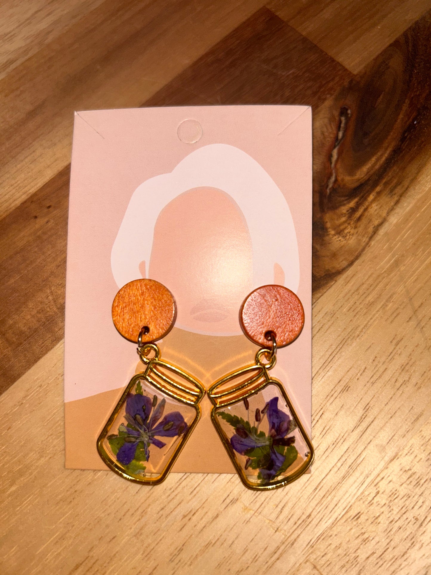 Custom made wildflower earrings