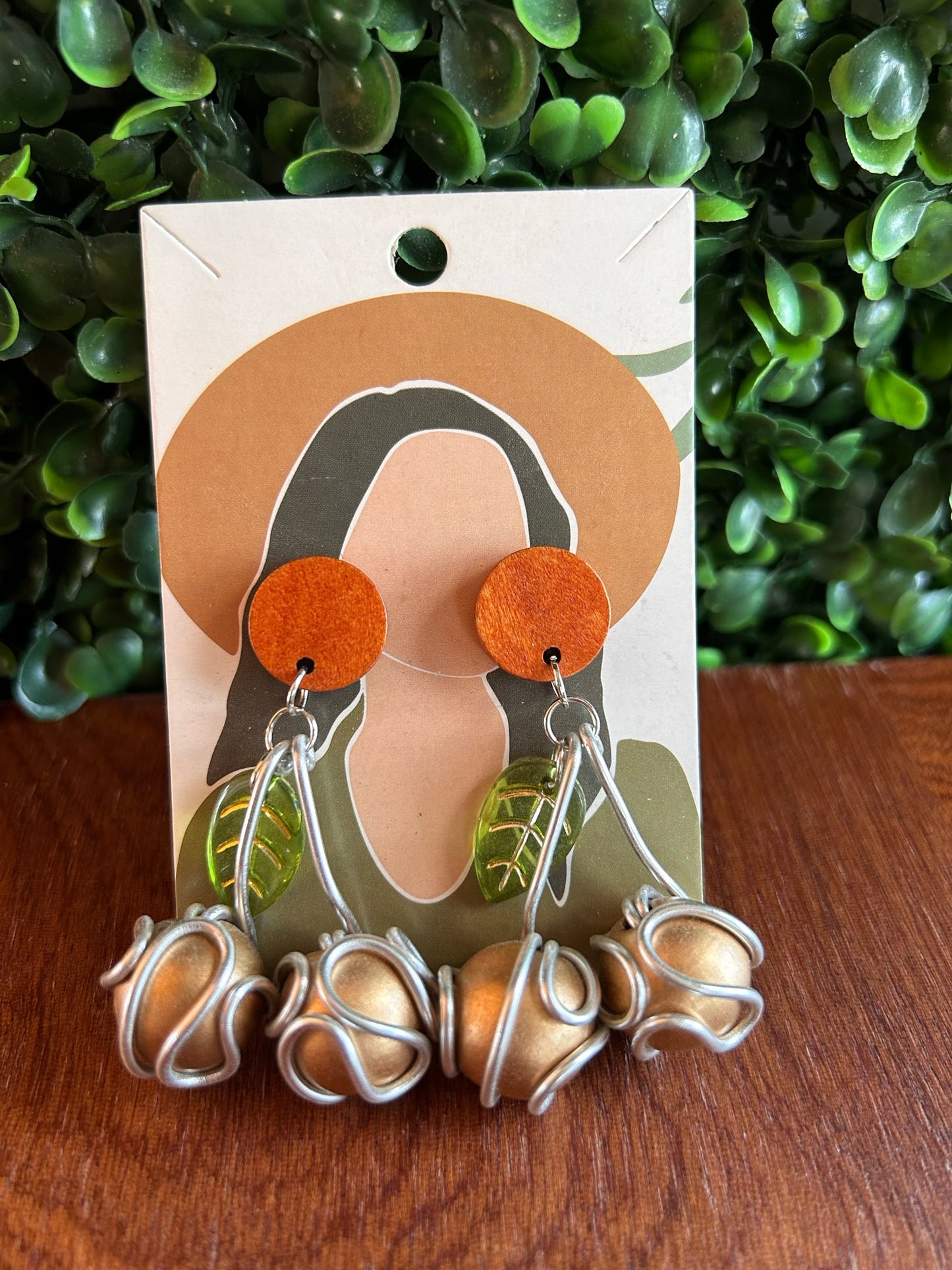 Bronze cherry earrings