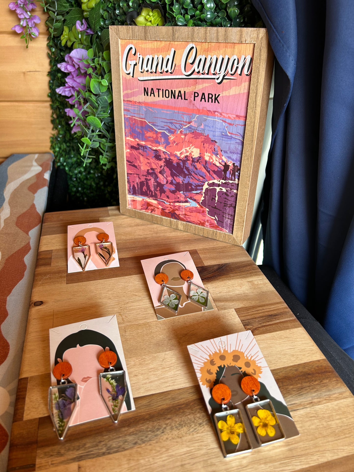 Custom made wildflower earrings