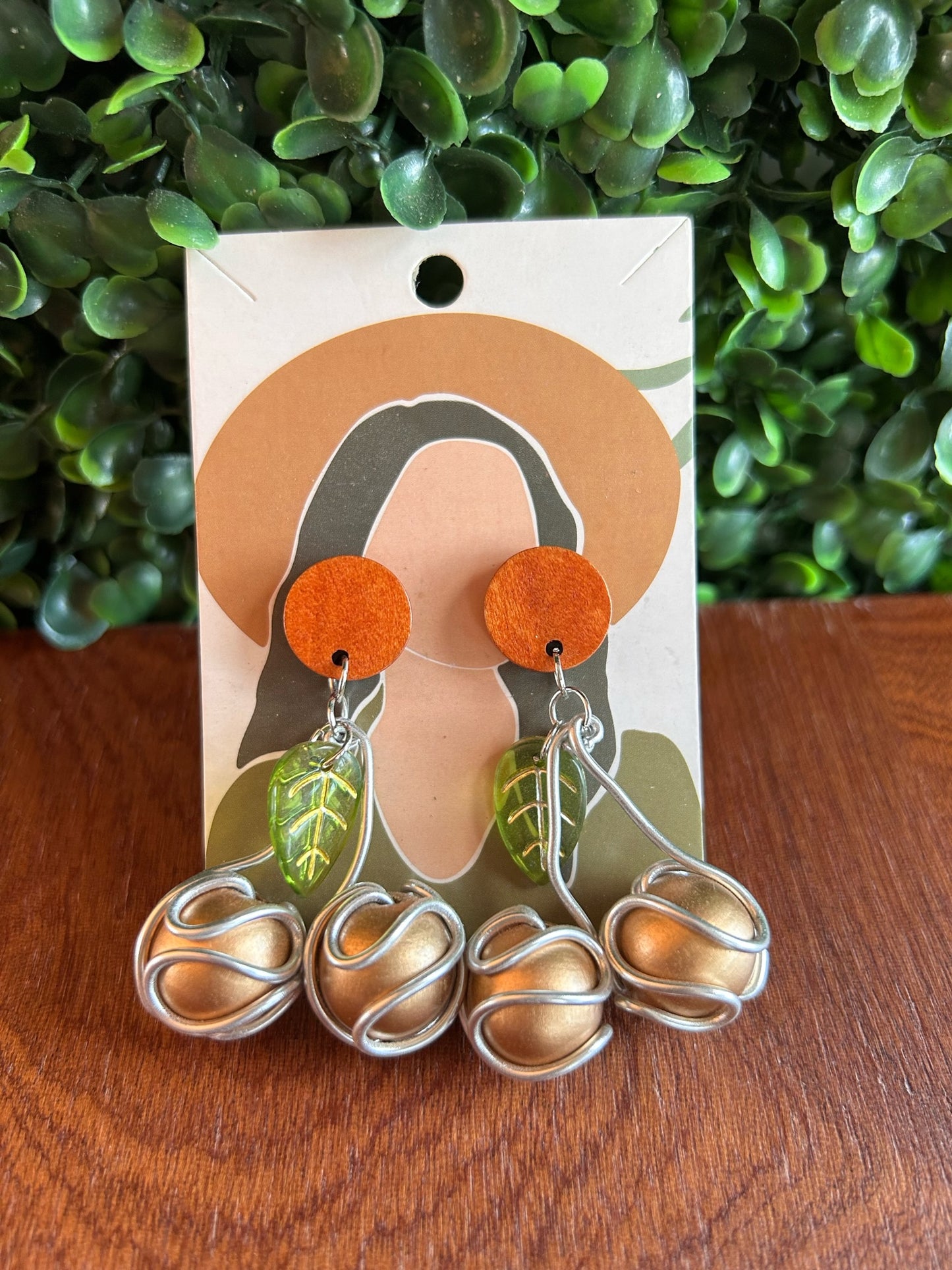 Bronze cherry earrings