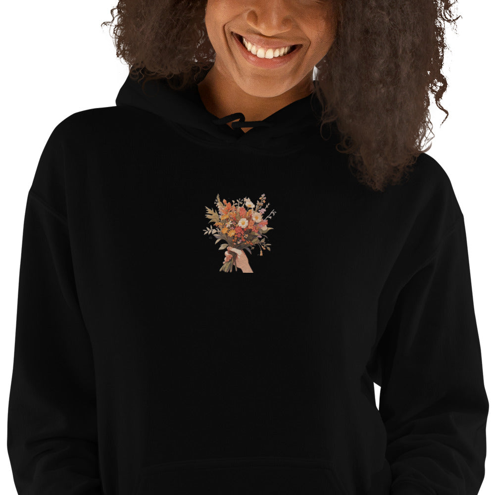 Hand Flower Bundle Embroidered Unisex Hoodie