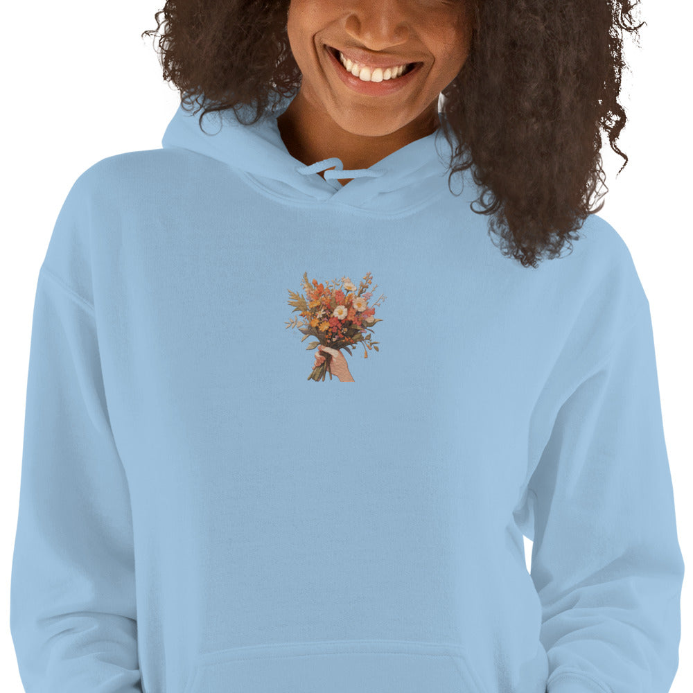 Hand Flower Bundle Embroidered Unisex Hoodie
