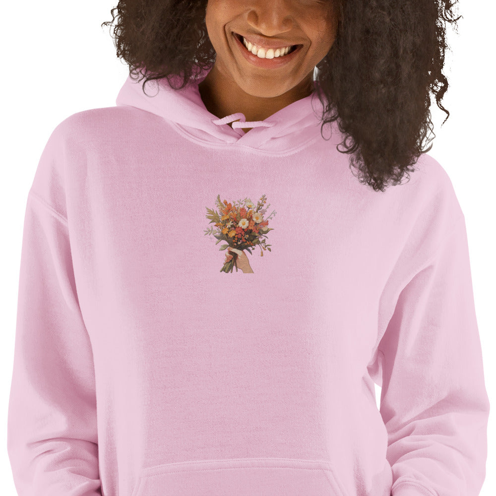 Hand Flower Bundle Embroidered Unisex Hoodie