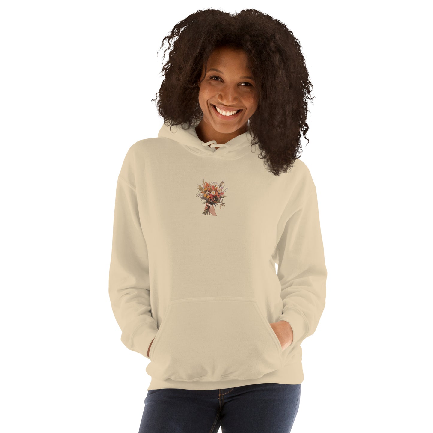 Hand Flower Bundle Embroidered Unisex Hoodie