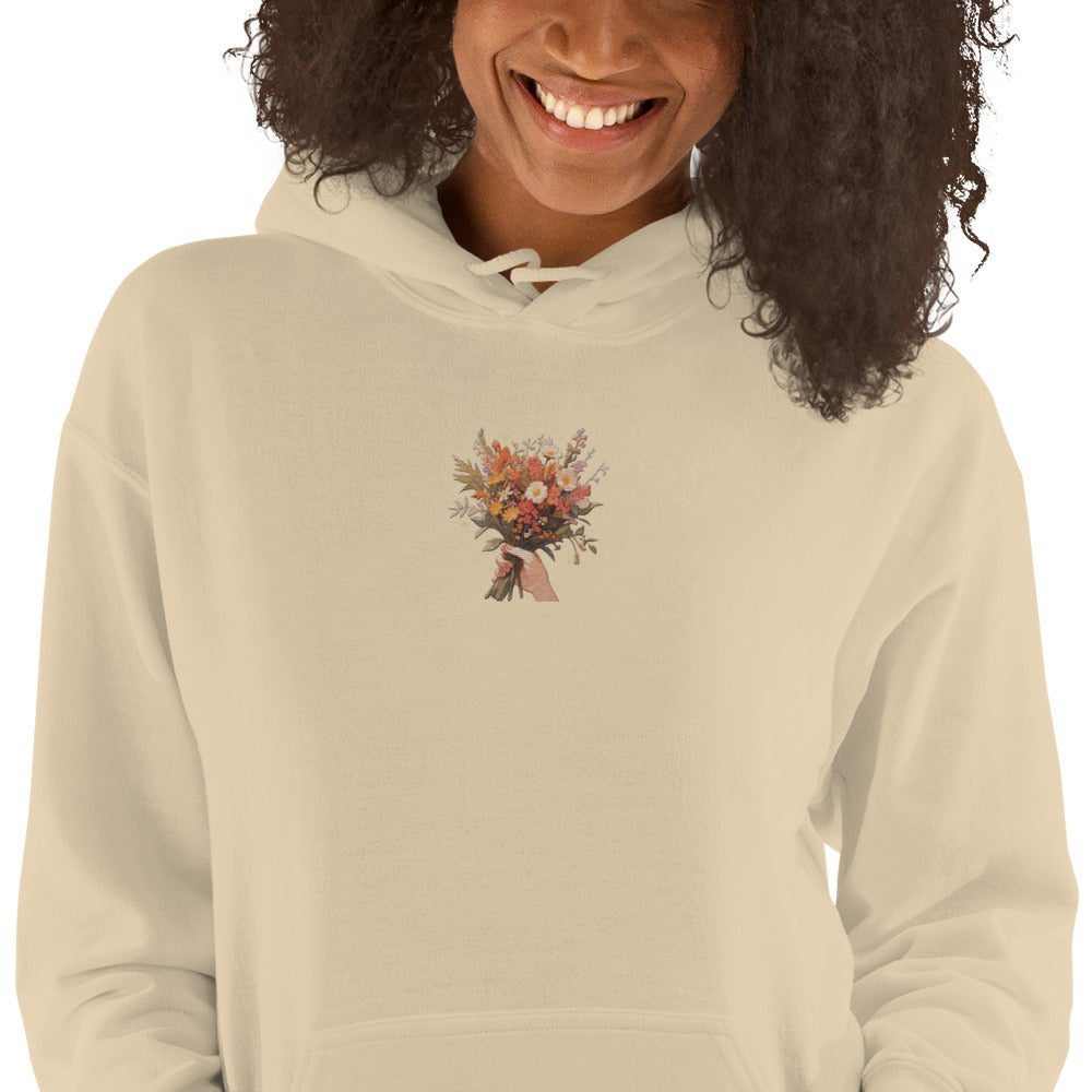 Hand Flower Bundle Embroidered Unisex Hoodie